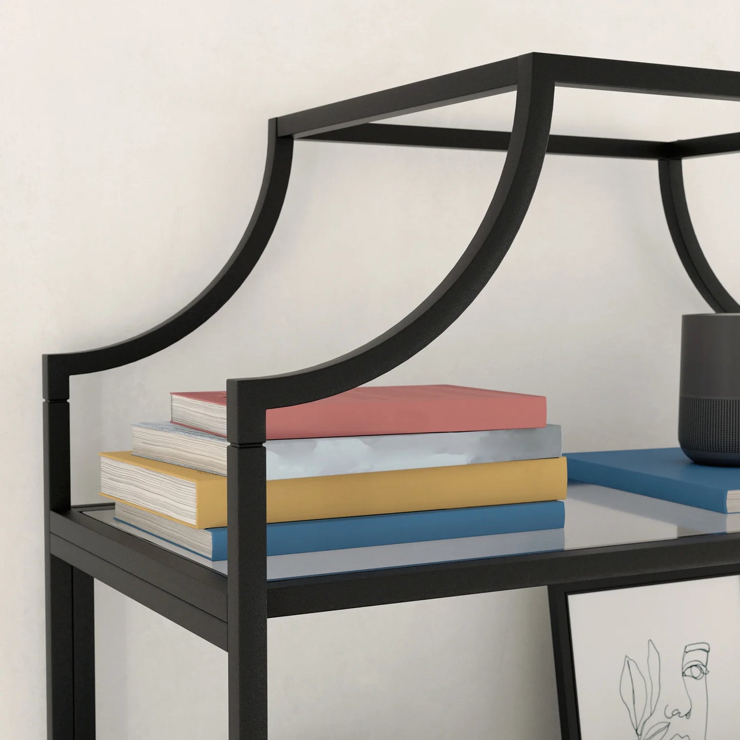 Metal Book Rack Elegant Look Design Side Corner Rack Bookcase For Budget Style