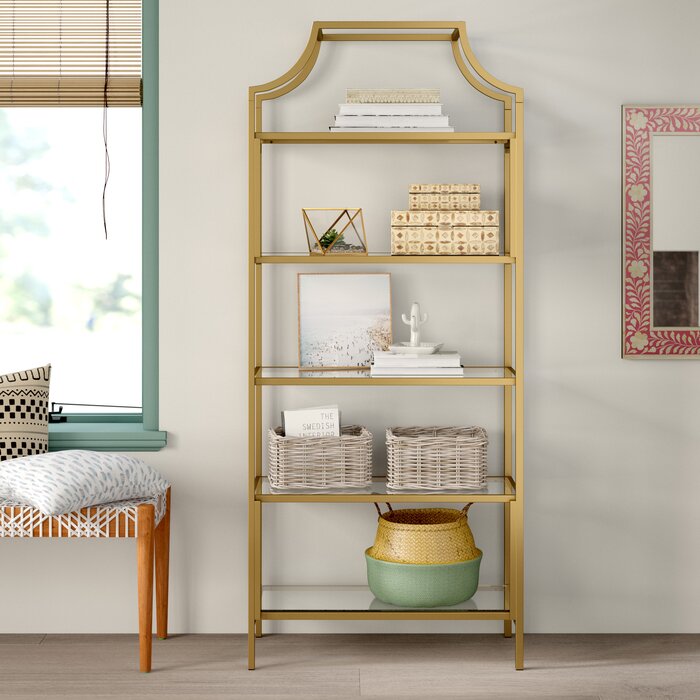 Metal Book Rack Elegant Look Design Side Corner Rack Bookcase For Budget Style