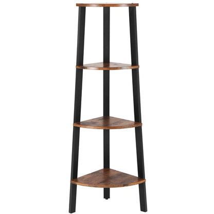 Modern 4-Tier Corner Rack Small Bookcase Space Saving Storage Rack