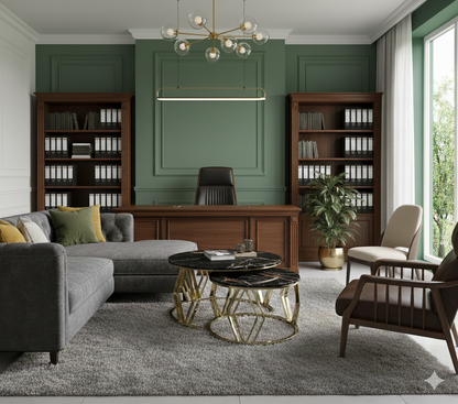 Gold Metal Center Table Set - 3 Piece Nesting Tables for Living Room