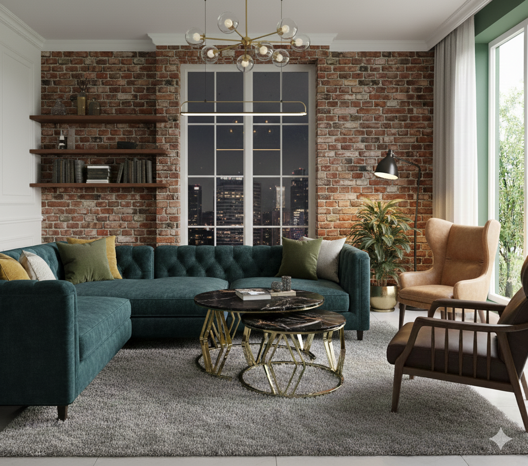 Gold Metal Center Table Set - 3 Piece Nesting Tables for Living Room