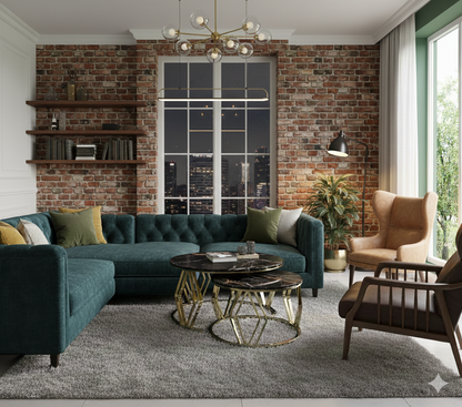 Gold Metal Center Table Set - 3 Piece Nesting Tables for Living Room