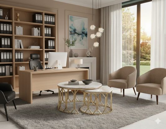 Luxury Gold Center Table Set - Elegant Contemporary Living Room Furniture