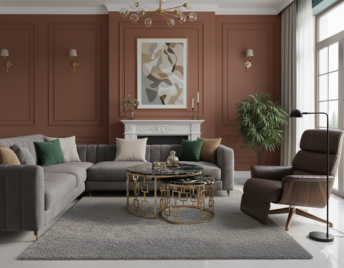 Luxury Round Gold Center Table - Contemporary Coffee Table for Living Room