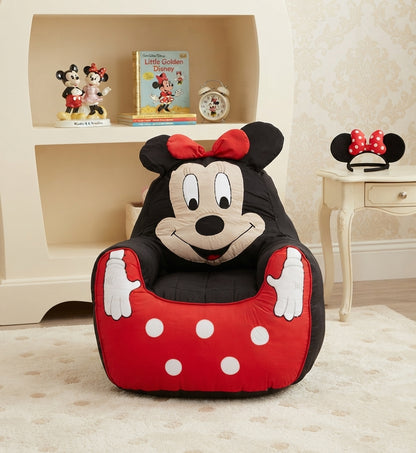 Minnie Mouse Bean Bag Chair for Girls | Soft & Comfortable Kids Bean Bag Sofa | Cute Disney-Themed Seating for Kids Room & Playroom