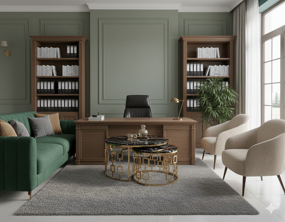 Luxury Round Gold Center Table - Contemporary Coffee Table for Living Room