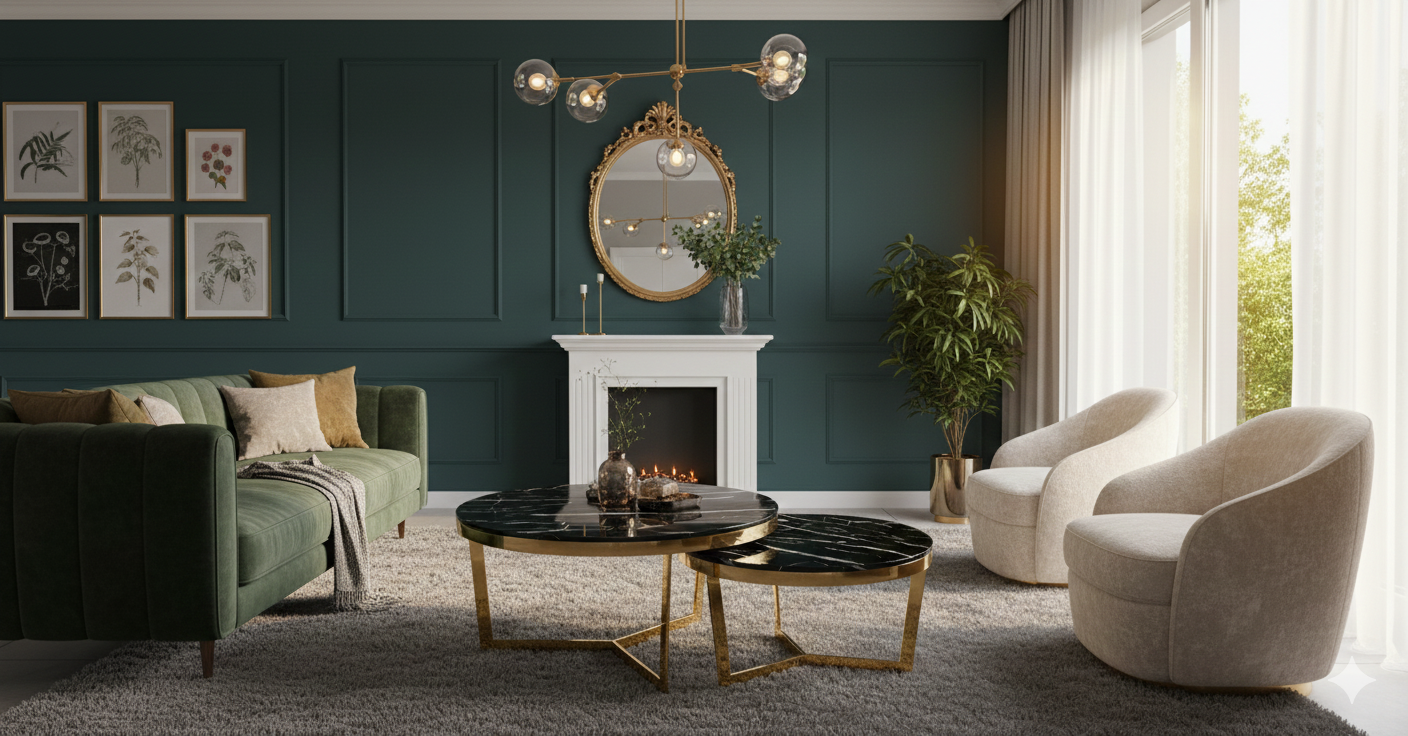 Modern Gold Frame Center Table Set - Stylish Coffee Tables for Home & Office