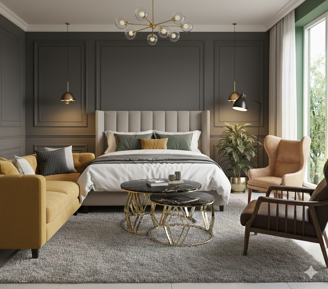 Gold Metal Center Table Set - 3 Piece Nesting Tables for Living Room