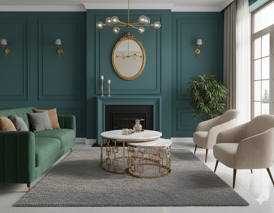 Luxury Round Gold Center Table - Contemporary Coffee Table for Living Room