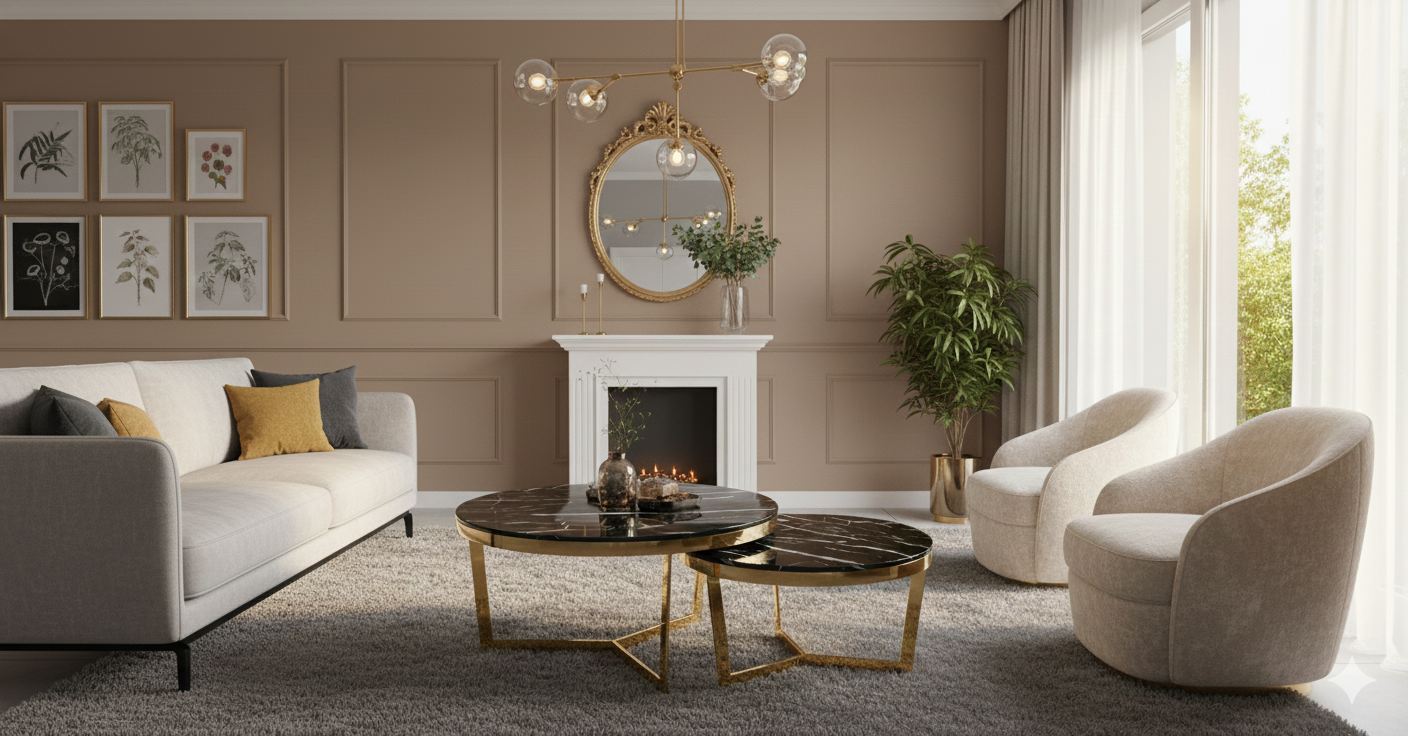 Modern Gold Frame Center Table Set - Stylish Coffee Tables for Home & Office