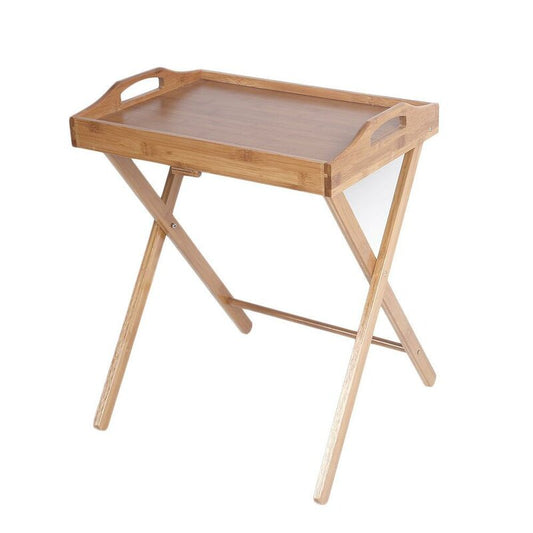 Beach Wood Foldable Coffee & Study Table with Single Shelf