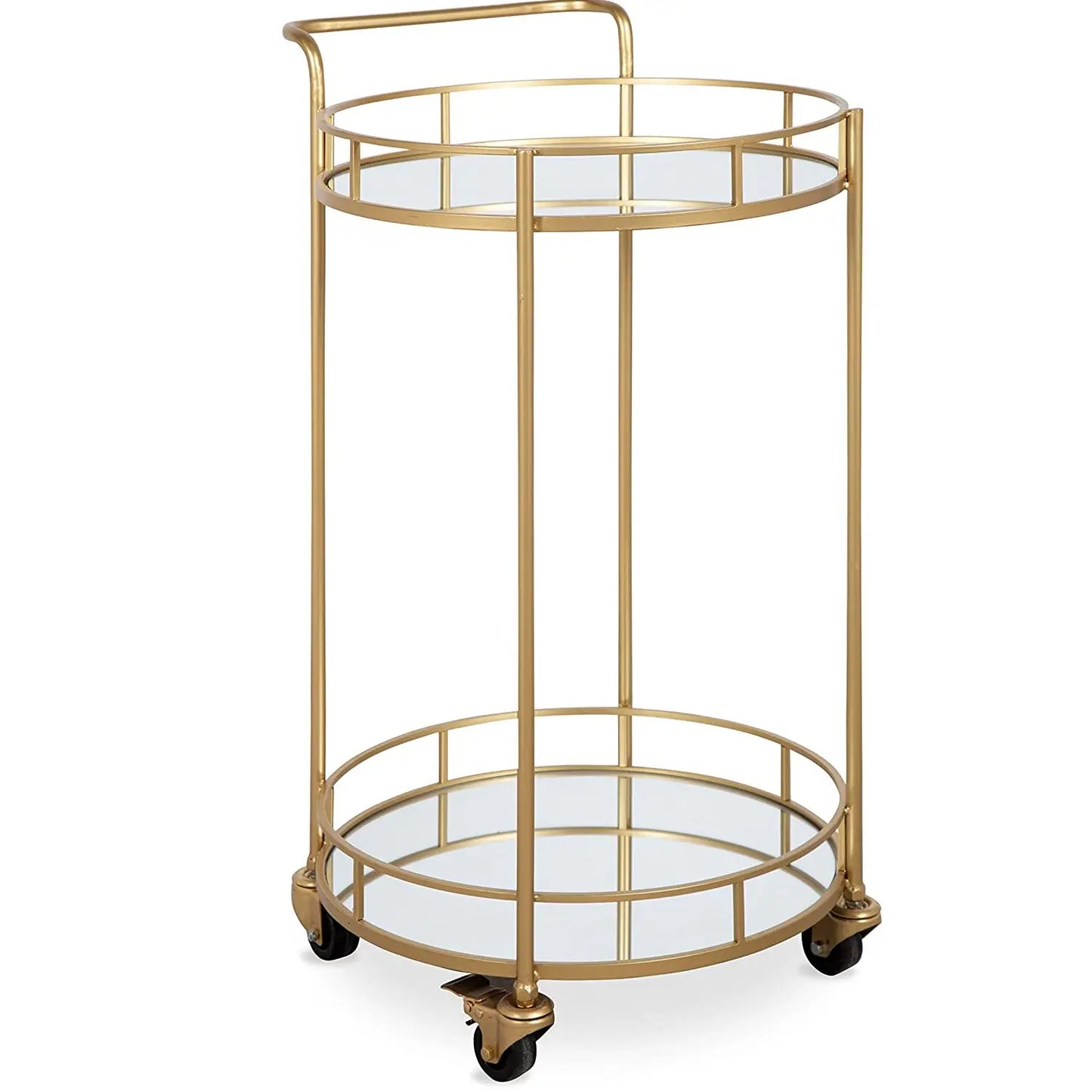 Tea Trolley Golden Wheel Arabic Round Trolley