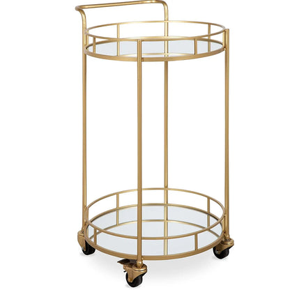 Tea Trolley Golden Wheel Arabic Round Trolley