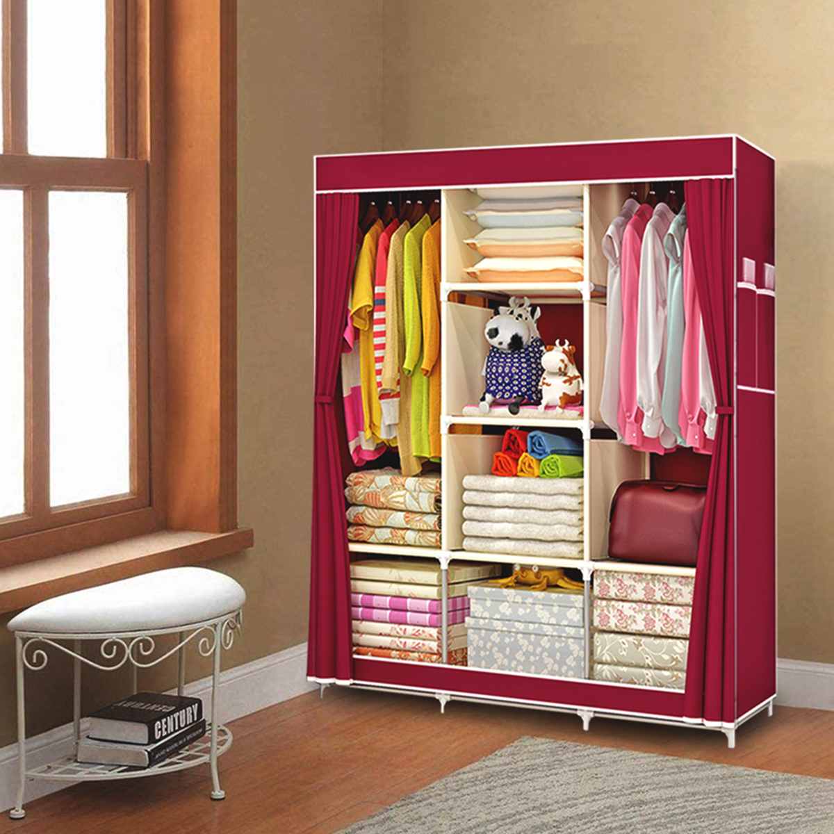 3-Door Folding King Size Wardrobe - Space Saving Alamari