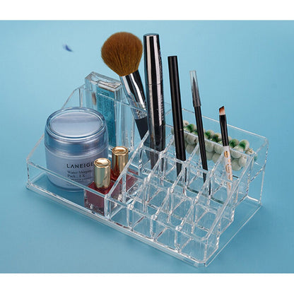 16-Compartment Acrylic Makeup & Jewelry Organizer Box