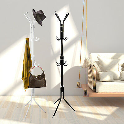 Iron Black Coat & Hat Stand - Stylish Hanger Rack for Clothes