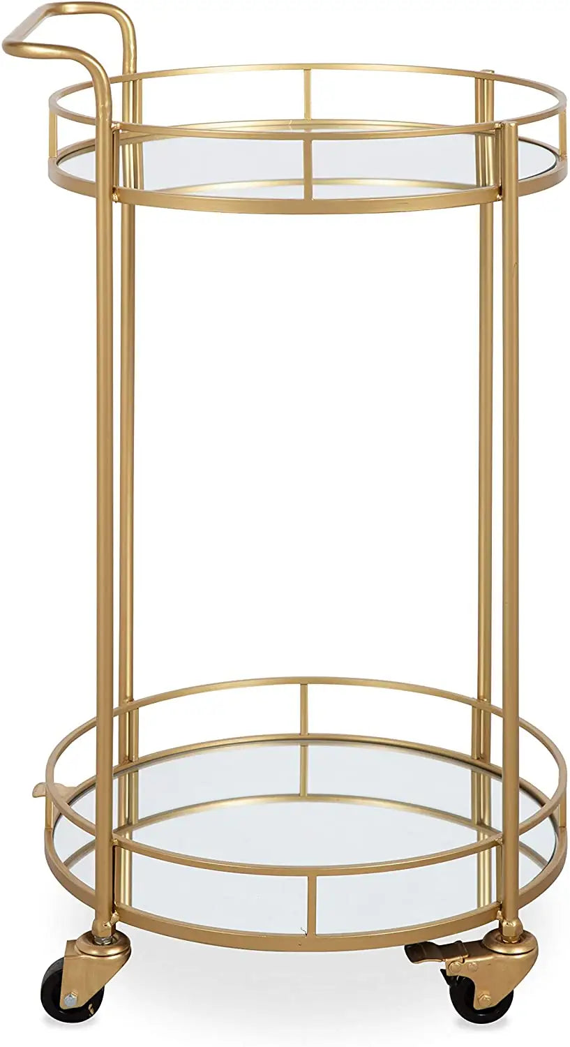 Tea Trolley Golden Wheel Arabic Round Trolley