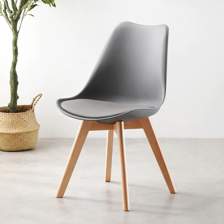Modern Tulip Dining Chairs minimal design and soft cushioned seat it fits perfectly in dining areas, study corners, cafés, or modern living rooms