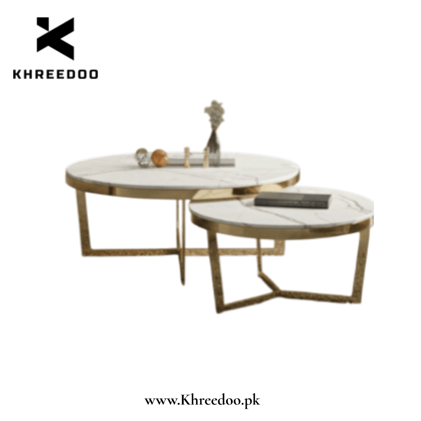 Modern Gold Frame Center Table Set - Stylish Coffee Tables for Home & Office