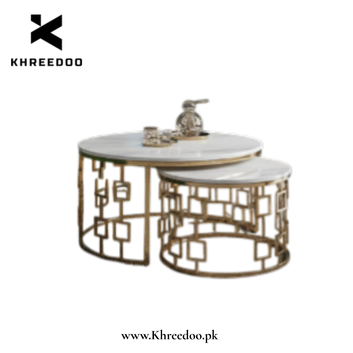 Luxury Round Gold Center Table - Contemporary Coffee Table for Living Room