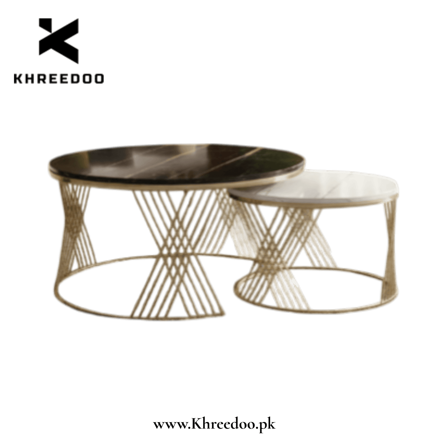 Elegant Gold Metal Center Table Set - Reception & Living Room Furniture