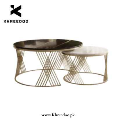 Elegant Gold Metal Center Table Set - Reception & Living Room Furniture