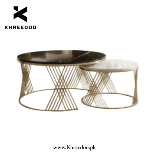 Elegant Gold Metal Center Table Set - Reception & Living Room Furniture