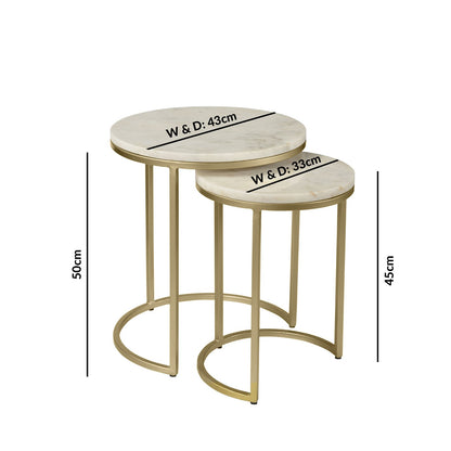 2 Pieces Round Table Set 18 and 16 Top Size