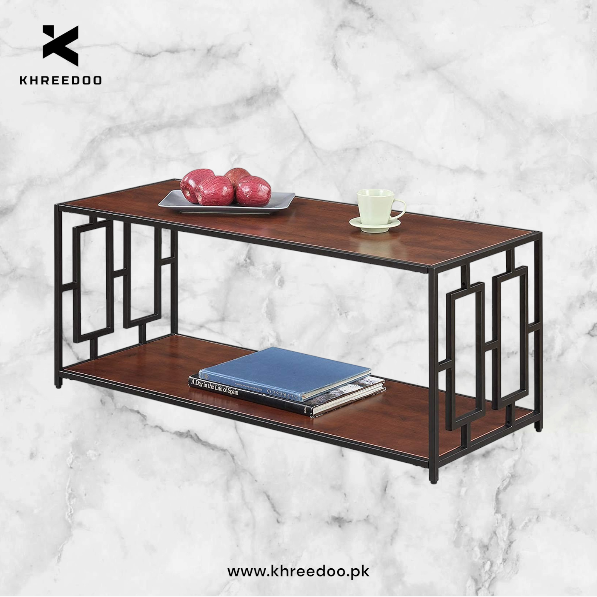 Square Steel Table Design New modern design solid wood iron frame center table square metal fram ...