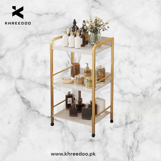 Modern Three-Layer Trolley with Wheels – Sleek, Durable & Multifunctional