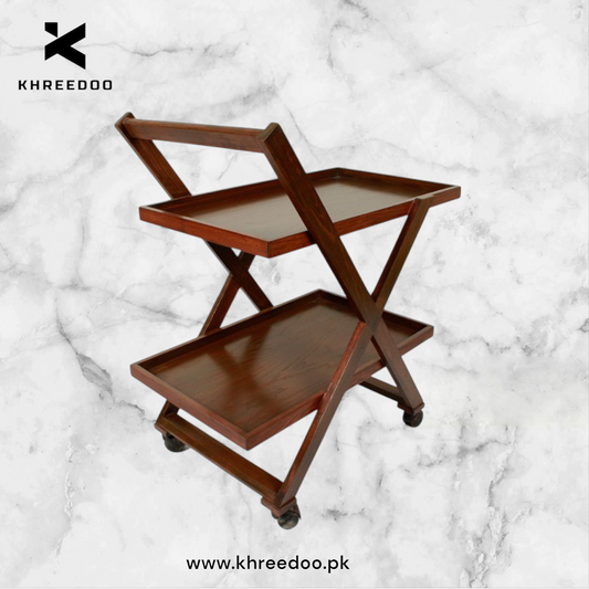 Wooden Tea Trolley Serving Tray