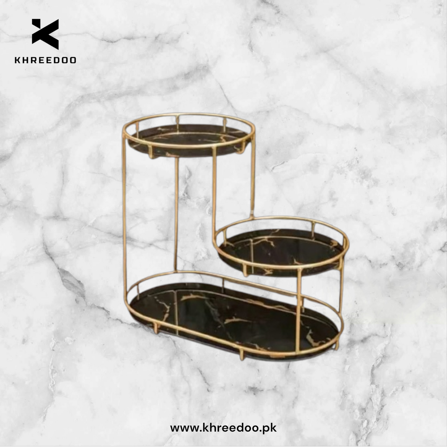 Modern 3 Tier Shelf Makeup Organizer Cosmatic Storage Rack Metal Quality