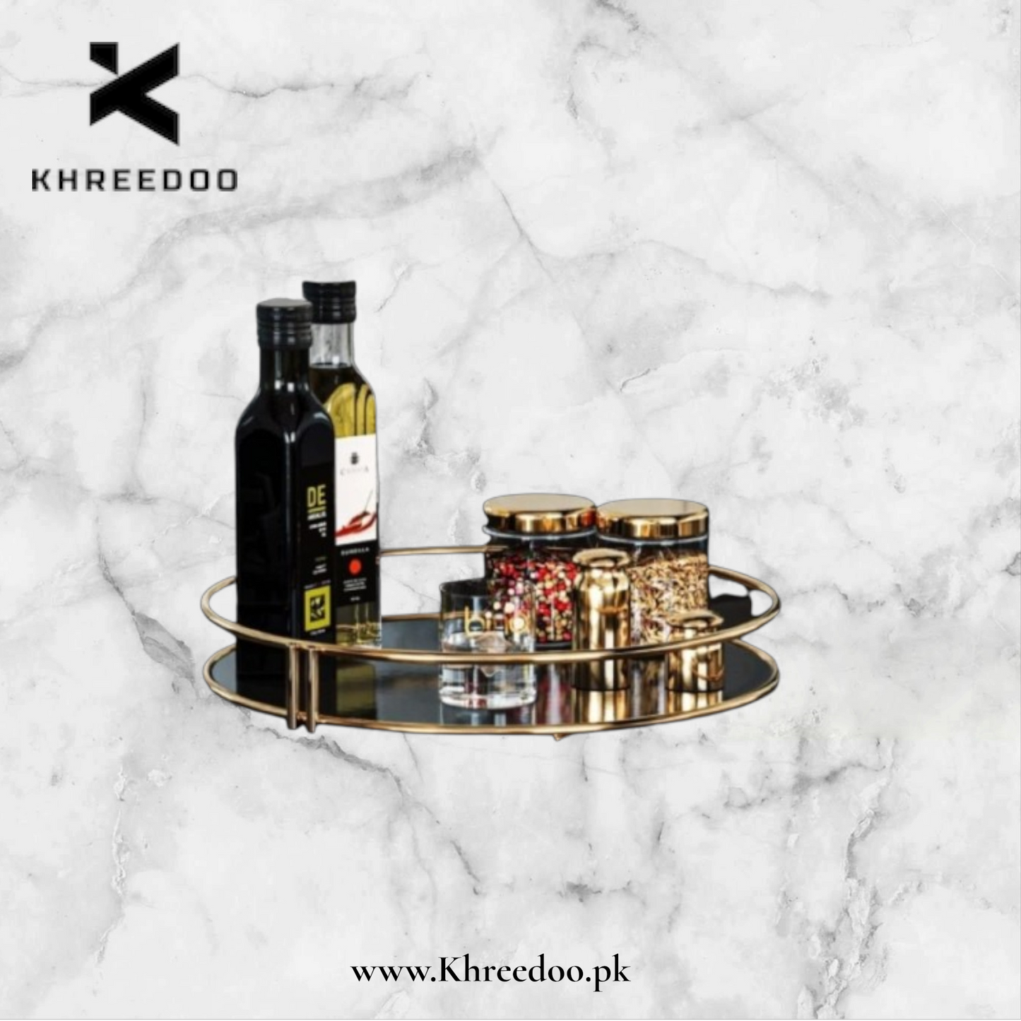 Round Tray Makeup Organizer Matal Frame Premimum Quality