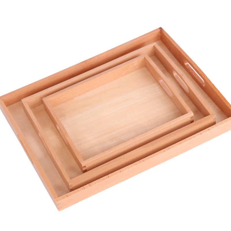 3-Piece Tray Set with Handles - Serving & Bed Table Tray