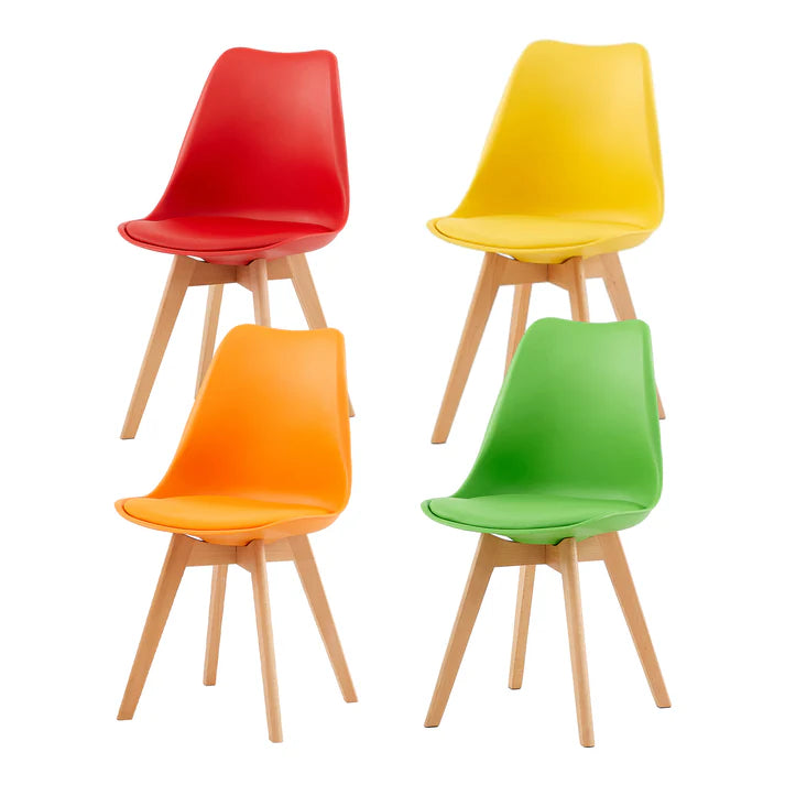 Modern Tulip Dining Chairs minimal design and soft cushioned seat it fits perfectly in dining areas, study corners, cafés, or modern living rooms
