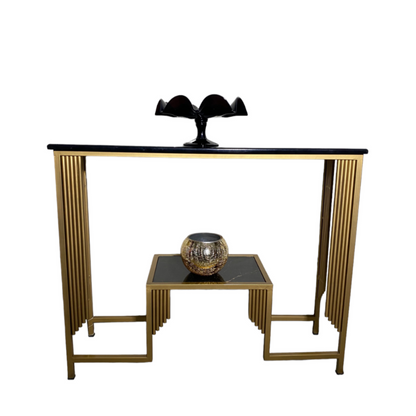 Console Table wooden marble texture top hallway table
