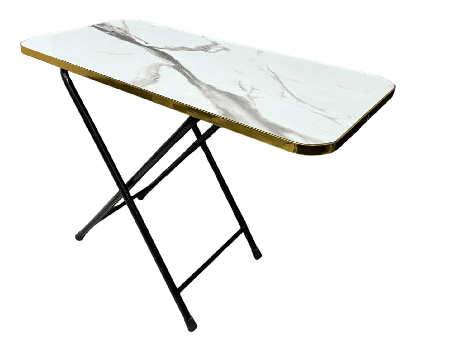 Folding Wooden Study & Dining Table with Metal Legs - Square