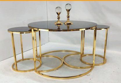 Single X base center table with amazing set of nesting table