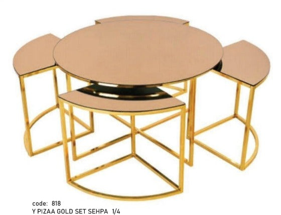 Radiant Curve center Table with Elegance set of nesting table