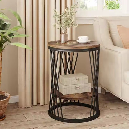 Aesthetic Marble Side Table - Black & Gold Retro Luxury
