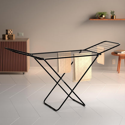 “Foldable Cloth Drying Stand – Lightweight, Weather-Resistant, Portable Laundry Rack with Strong Metal Frame for Indoor & Outdoor Use, Perfect for Clothes, Towels, and Daily Laundry Needs.”