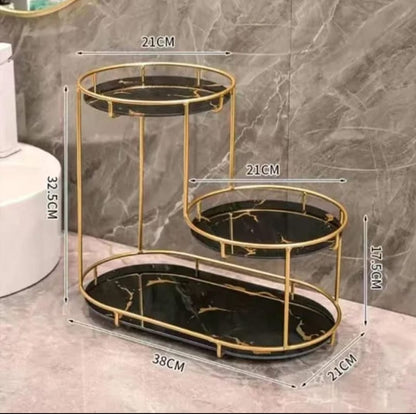 Modern 3 Tier Shelf Makeup Organizer Cosmatic Storage Rack Metal Quality