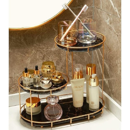 Modern 3 Tier Shelf Makeup Organizer Cosmatic Storage Rack Metal Quality