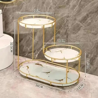 Modern 3 Tier Shelf Makeup Organizer Cosmatic Storage Rack Metal Quality