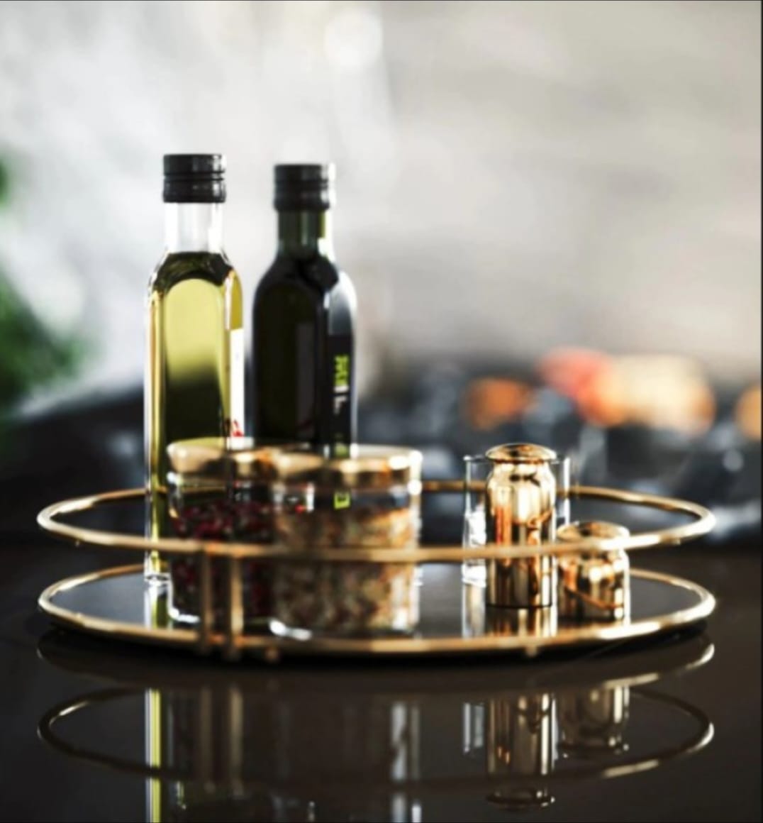 Round Tray Makeup Organizer Matal Frame Premimum Quality