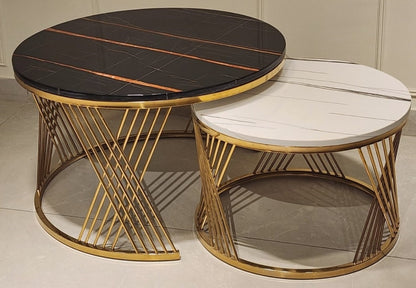 Elegant Gold Metal Center Table Set - Reception & Living Room Furniture