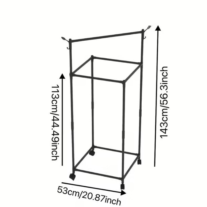 Clothes Hanging Rack with Shelves - Metal Coat Stand Organizer for Entryway