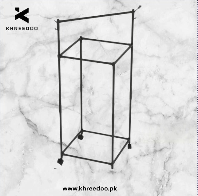 Clothes Hanging Rack with Shelves - Metal Coat Stand Organizer for Entryway