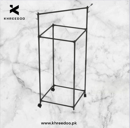 Clothes Hanging Rack with Shelves - Metal Coat Stand Organizer for Entryway