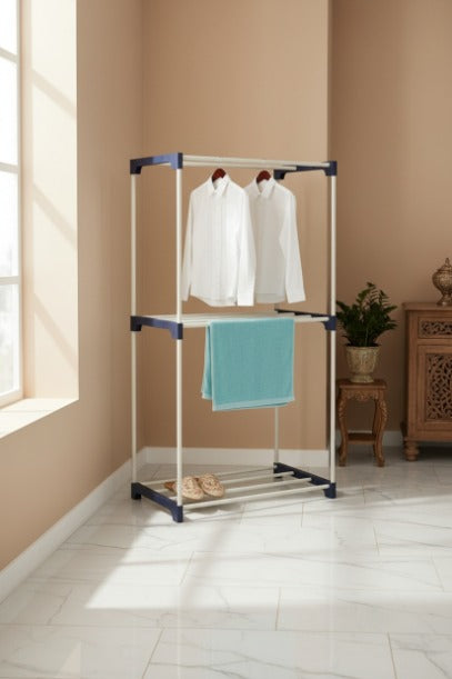 3-Tier Foldable Clothes Drying Rack with Wheels